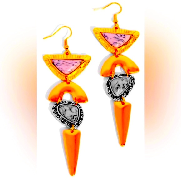 🔶◾️ “SHAPE SHIFTING STONES” MULTI EARRINGS ~ PAPARAZZI❗️🔸◼️ - Picture 2 of 4